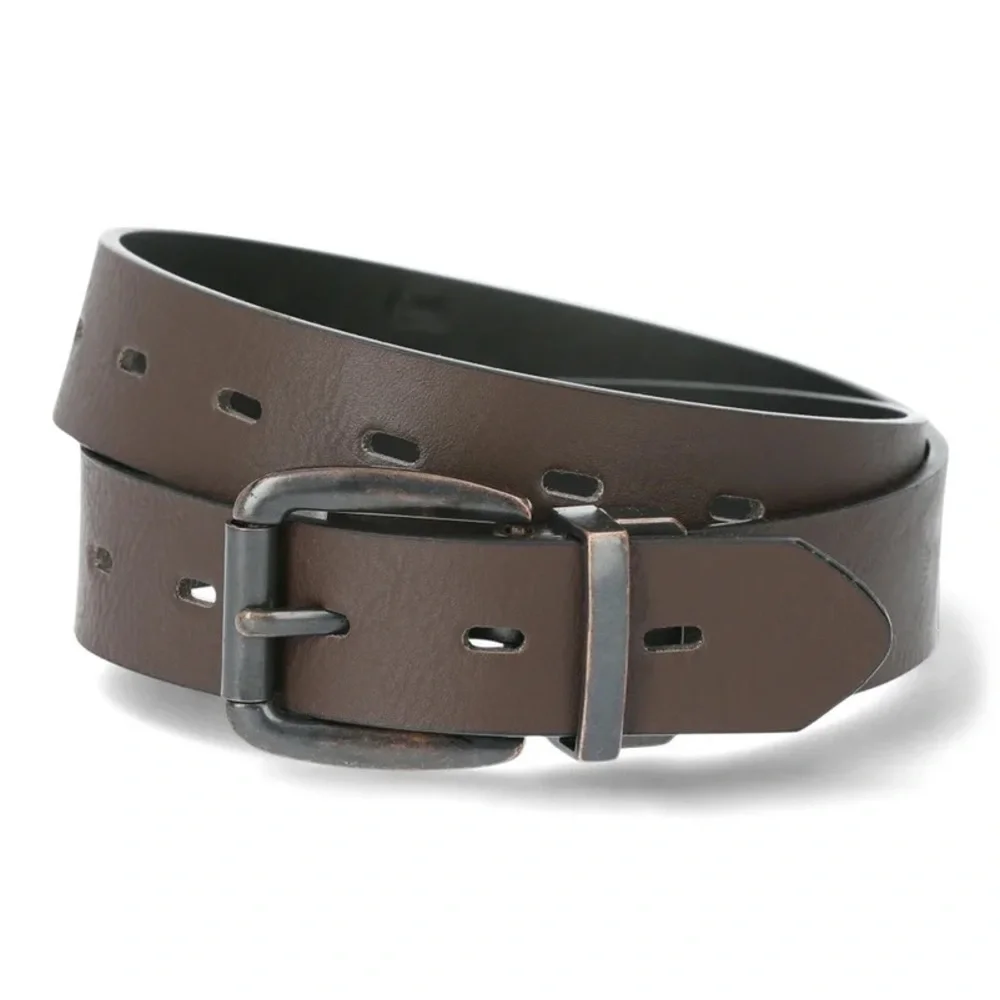Wonder Nation Boys’ Reversible Black/Brown Faux Leather Belt NWT large